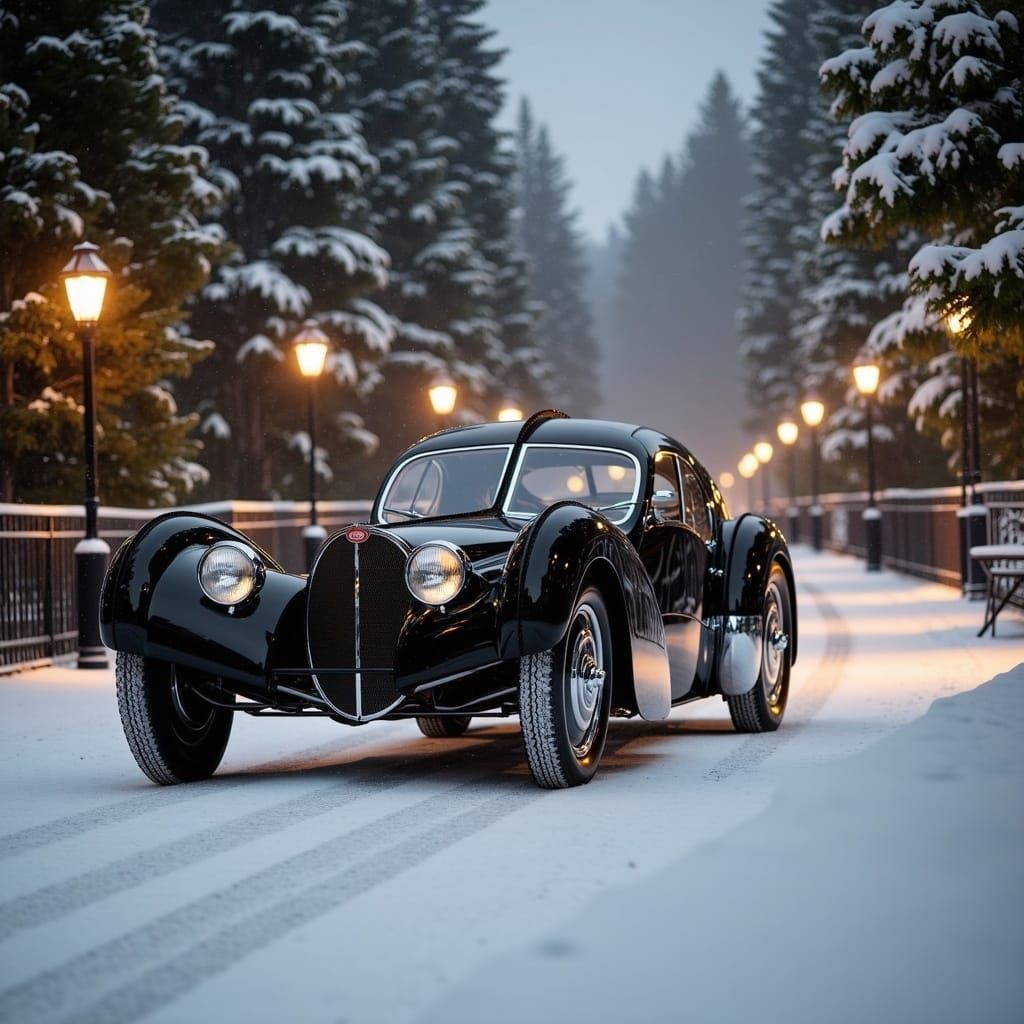 Ethereal Winter Wonderland in Cyberpunk Style