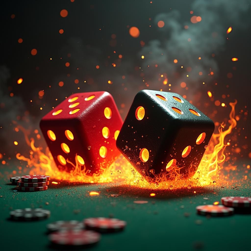 Fiery Dice Crash onto Burning Poker Table