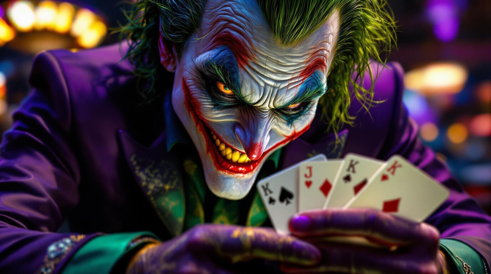 The Joker Deals in a Cyberpunk Casino