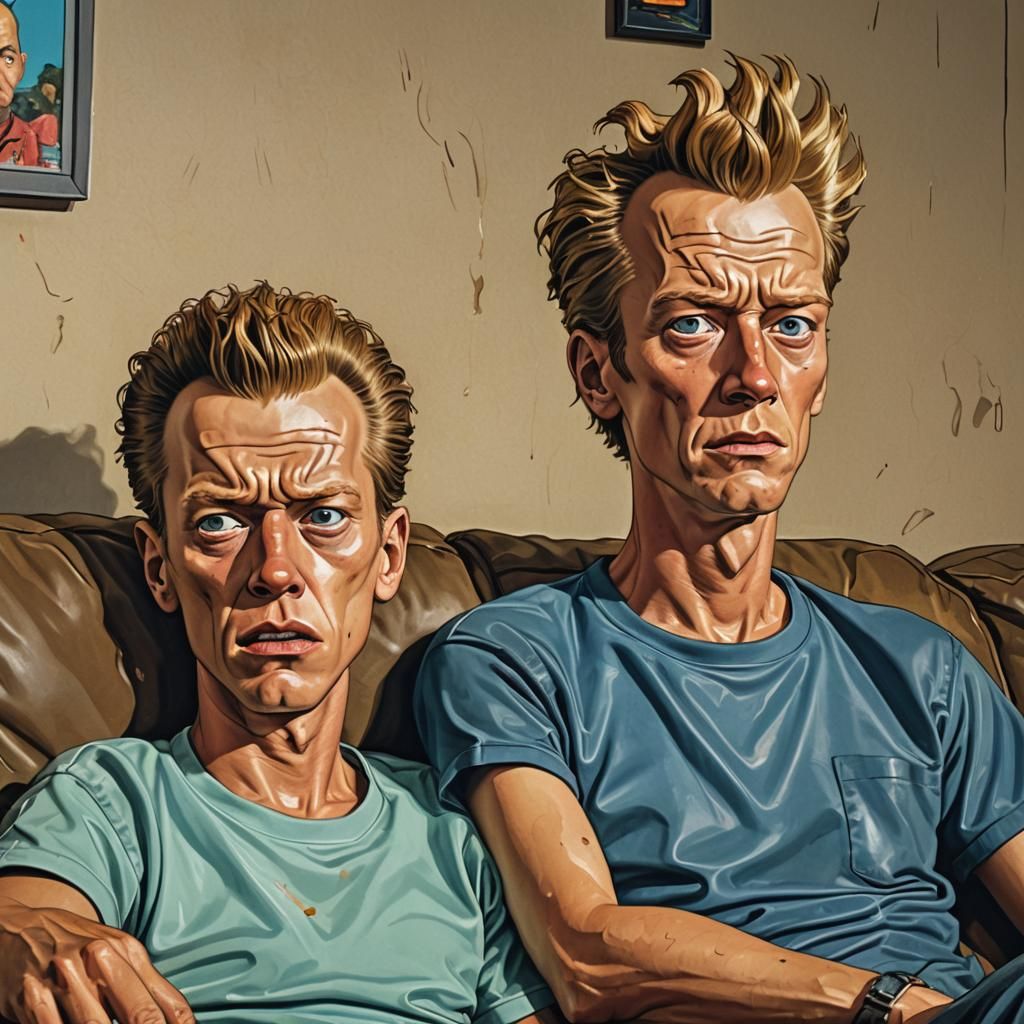 Beavis and Butthead Watch TV in Hyperrealism