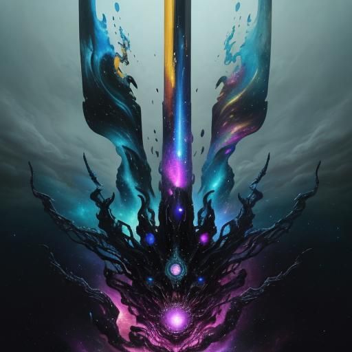 Melting Face: Cosmic Surrealism in Galactic Dreamscape