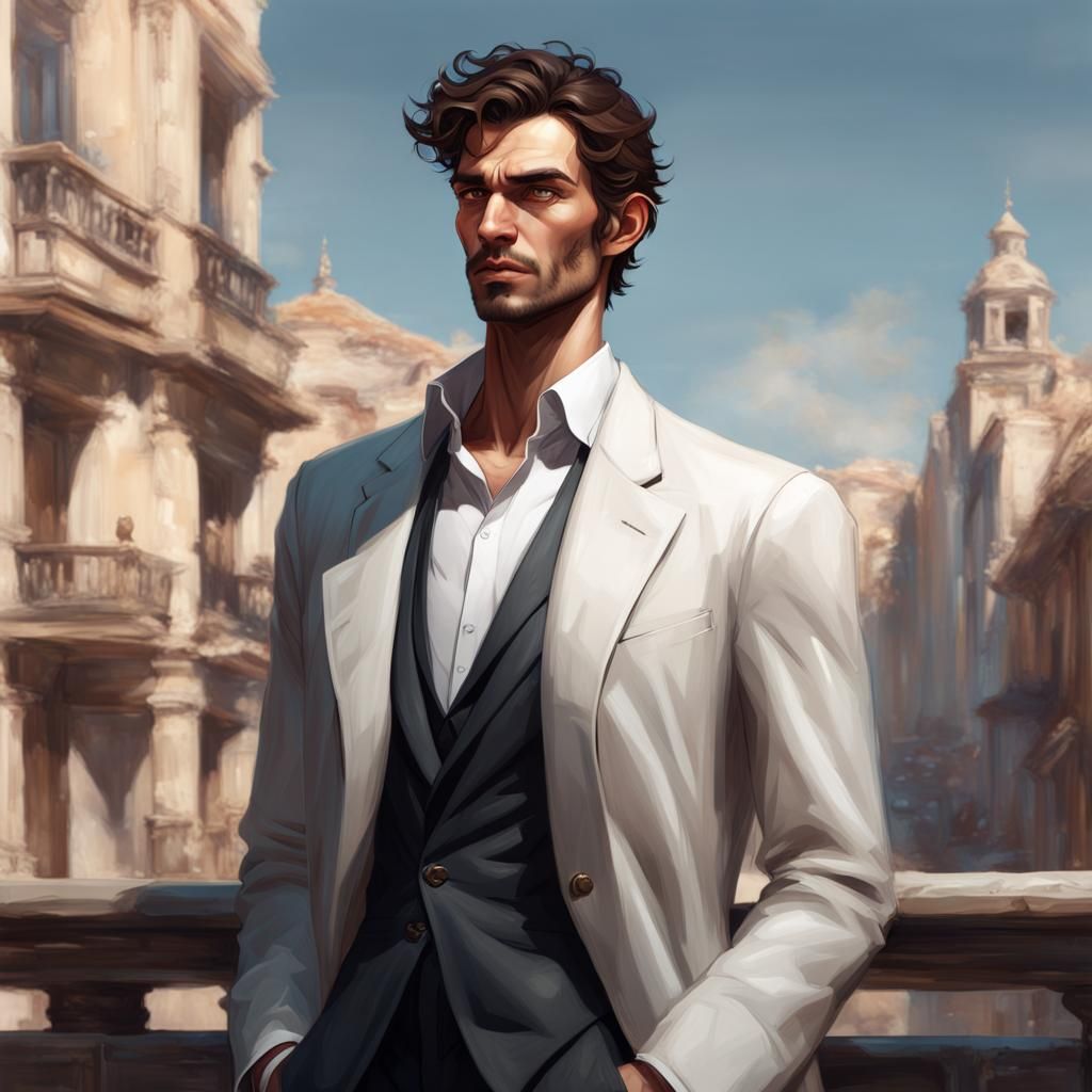 Intelligent Young Man with Smug Expression