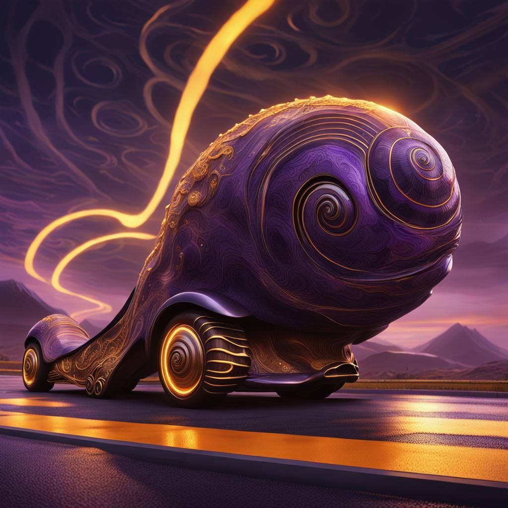 Futuristic Snail Vehicle in Dark Fantasy Concept Art