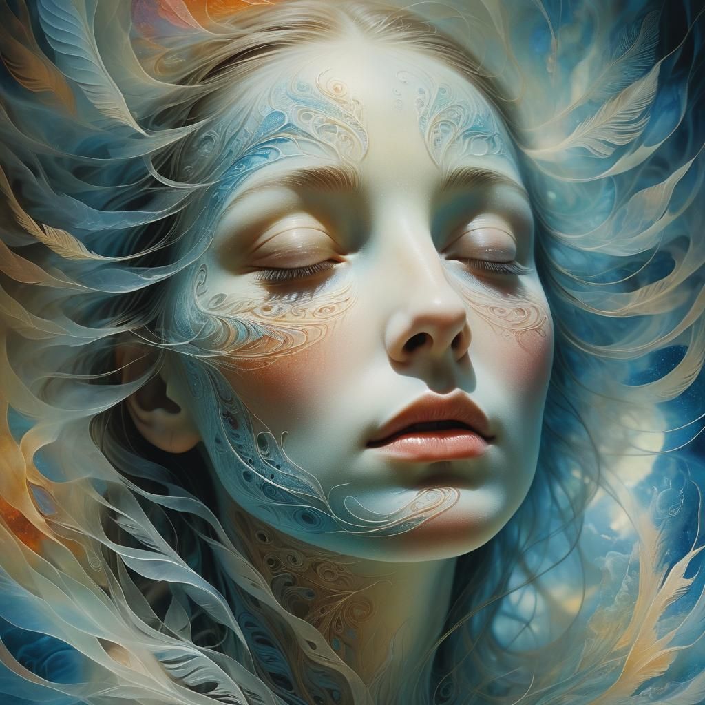 Mystical Portrait in Surreal Style with Ethereal Light