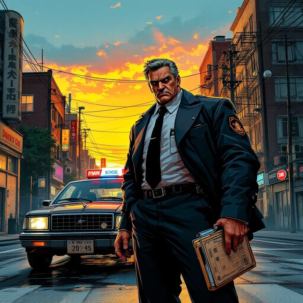 Grizzled Anime Cop Teaches City Streets