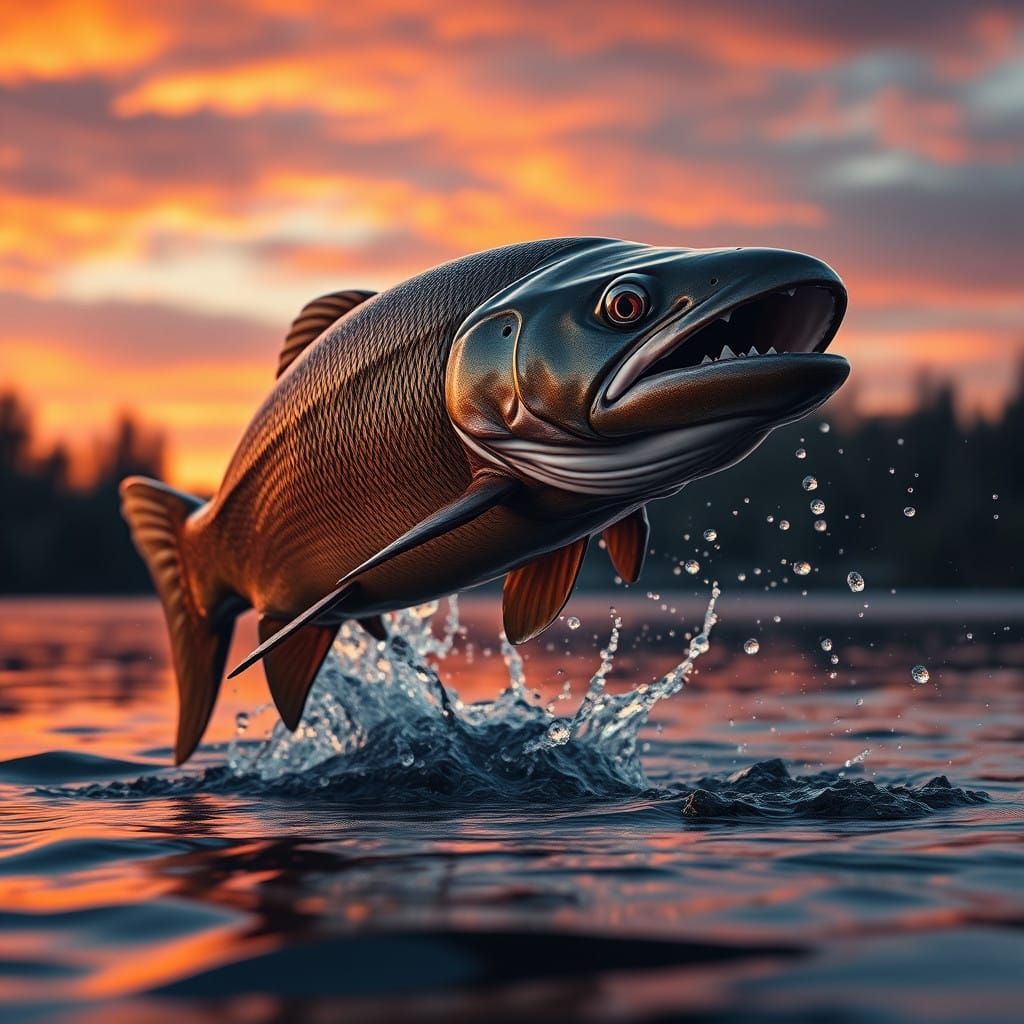 Undead Brown Trout Emerges at Sunset