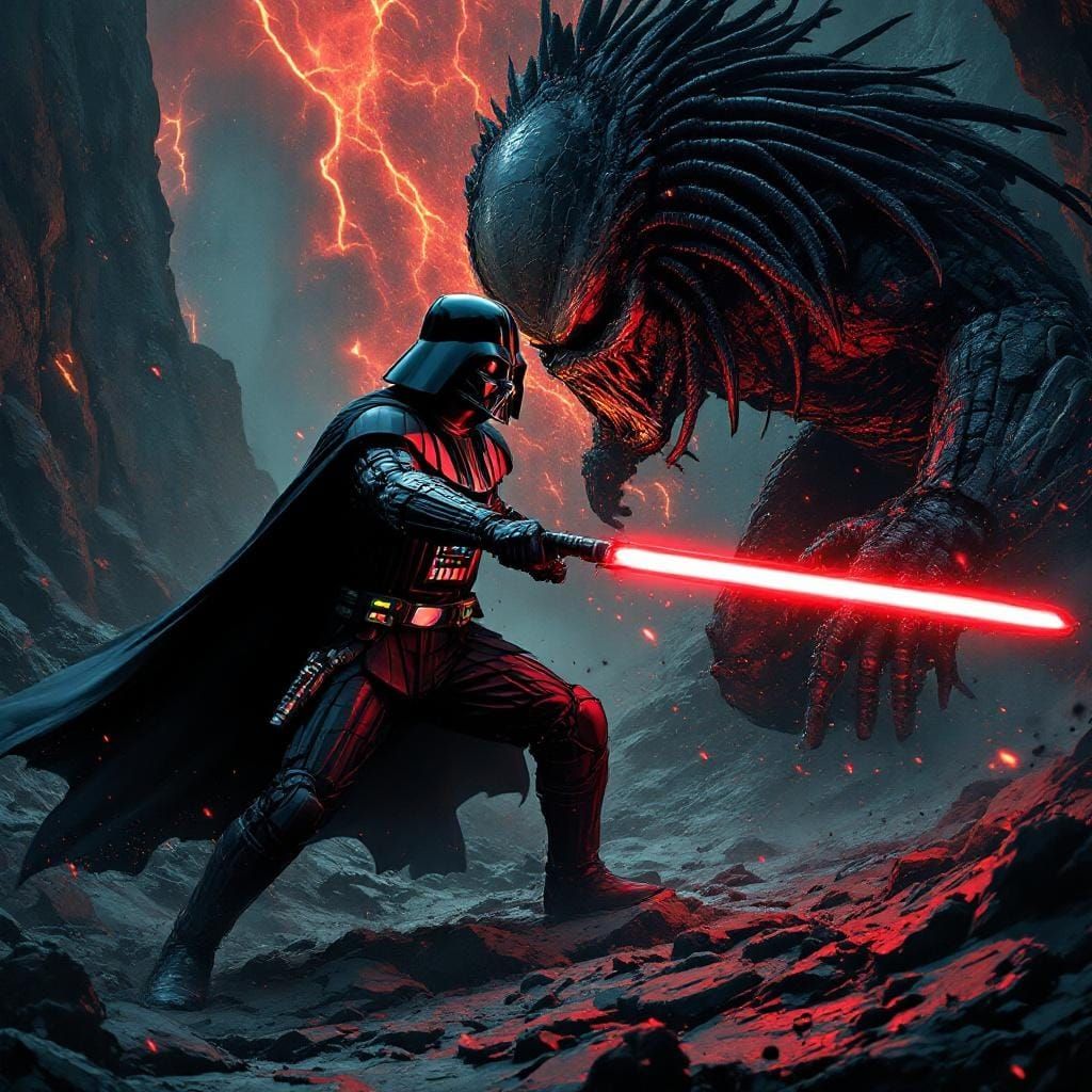 Darth Vader vs Predator Epic Battle