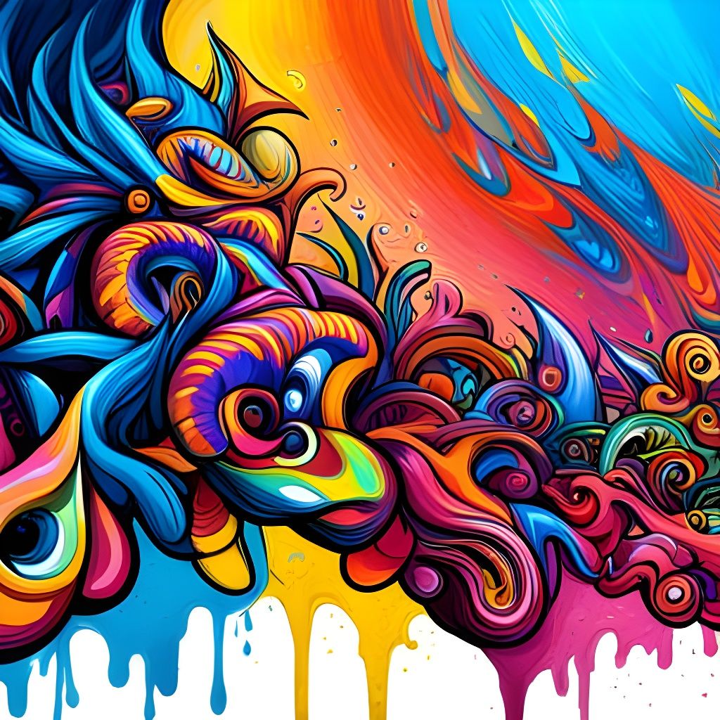 AI Art in Education: Graffiti Style, Bright Colors