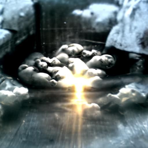 Heavenly Sunshine Beams Through Soft Clouds