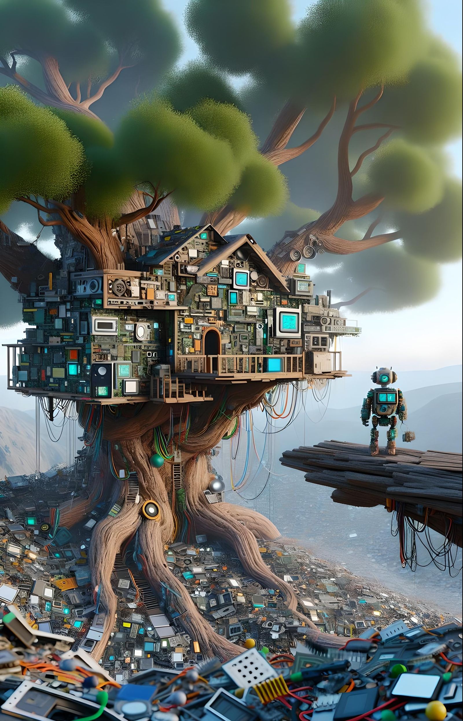 Recycled Robot in Electronic Treehouse