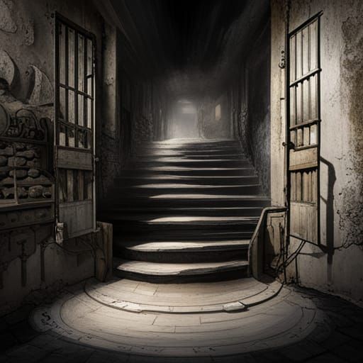 Sinister Deep Stone Well in Dark Cellar