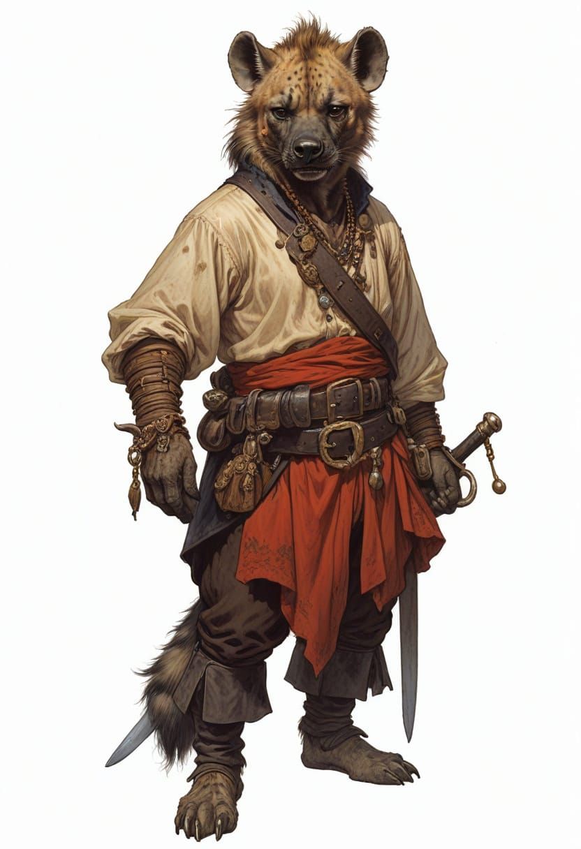 Hyena Corsair in Traditional Pirate Attire