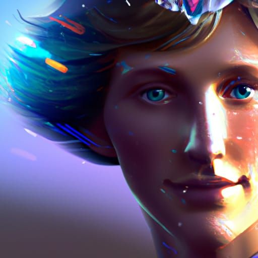 Modern Princess Diana Portrait in Art Nouveau Style