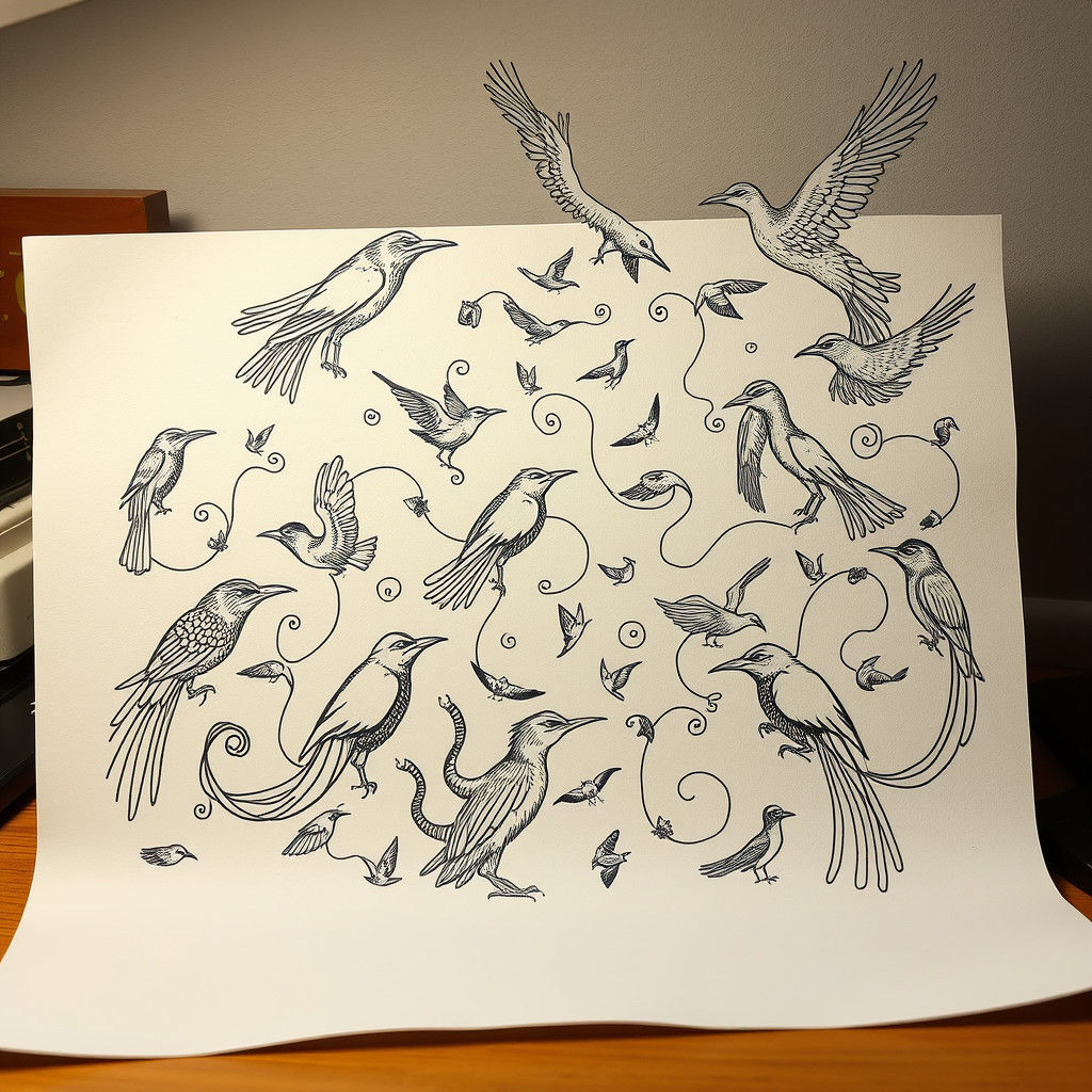 Doodle Art: Unusual Birds in Pen Sketches
