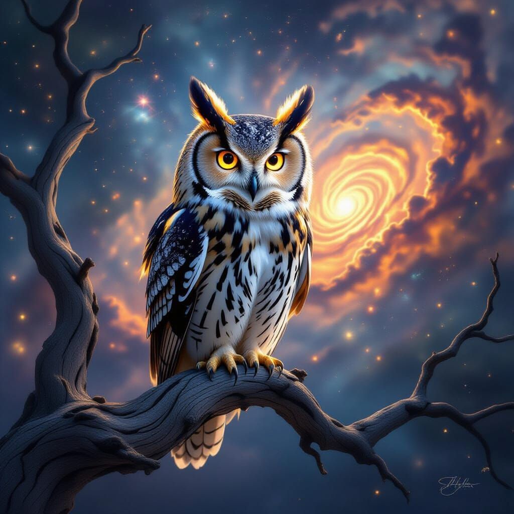 Owl Brain Nebula: Surreal Cosmic Transformation