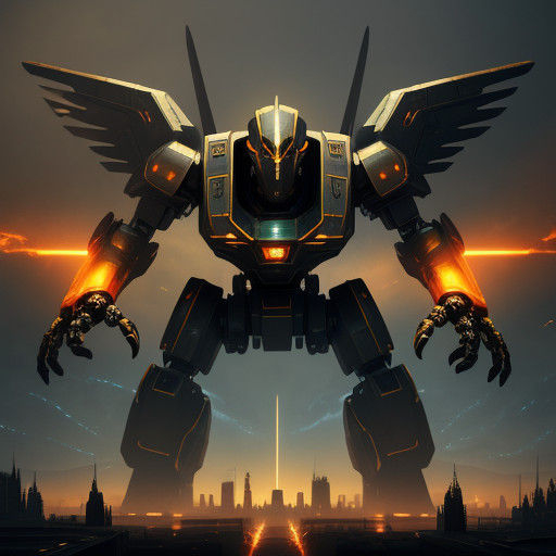 Epic Science Fiction Battle: Robot Horus Engages Giant Oppon...