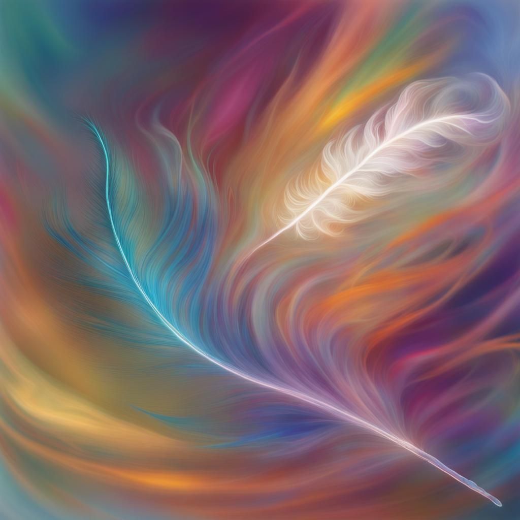 Abstract Thought Visualization: Feather Prayer in Digital Ar...