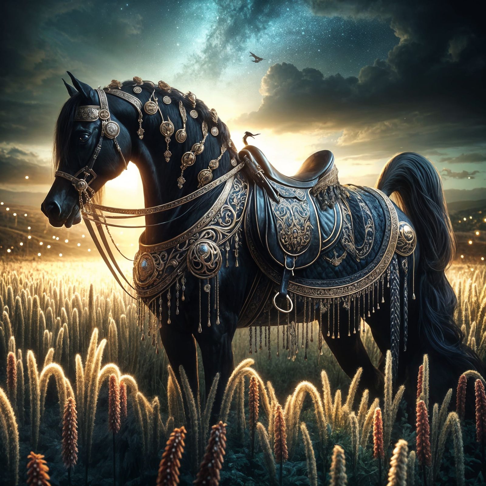 Beautiful black Arabian horse