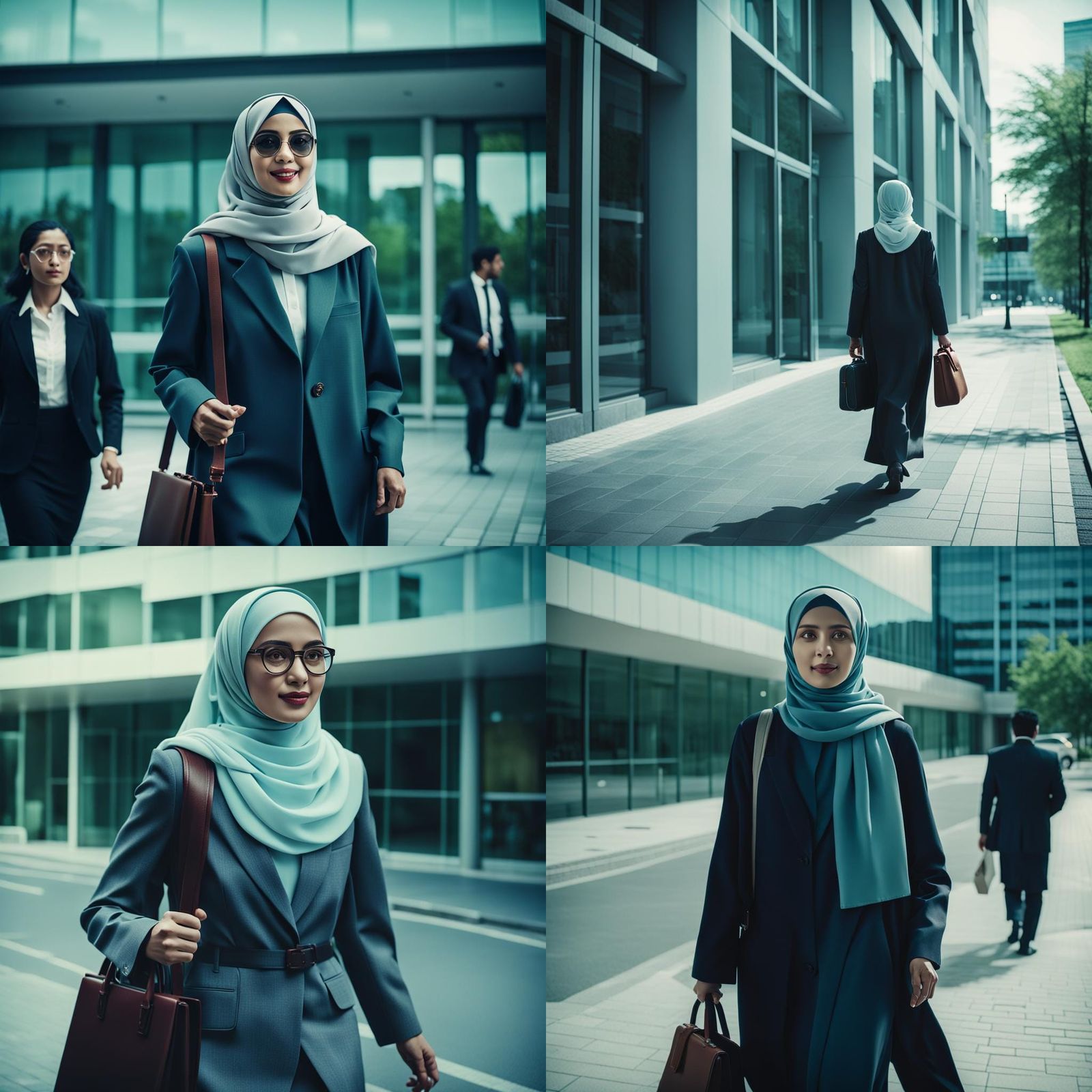Woman in Hijab Attends Business Meeting: Cinematic Style