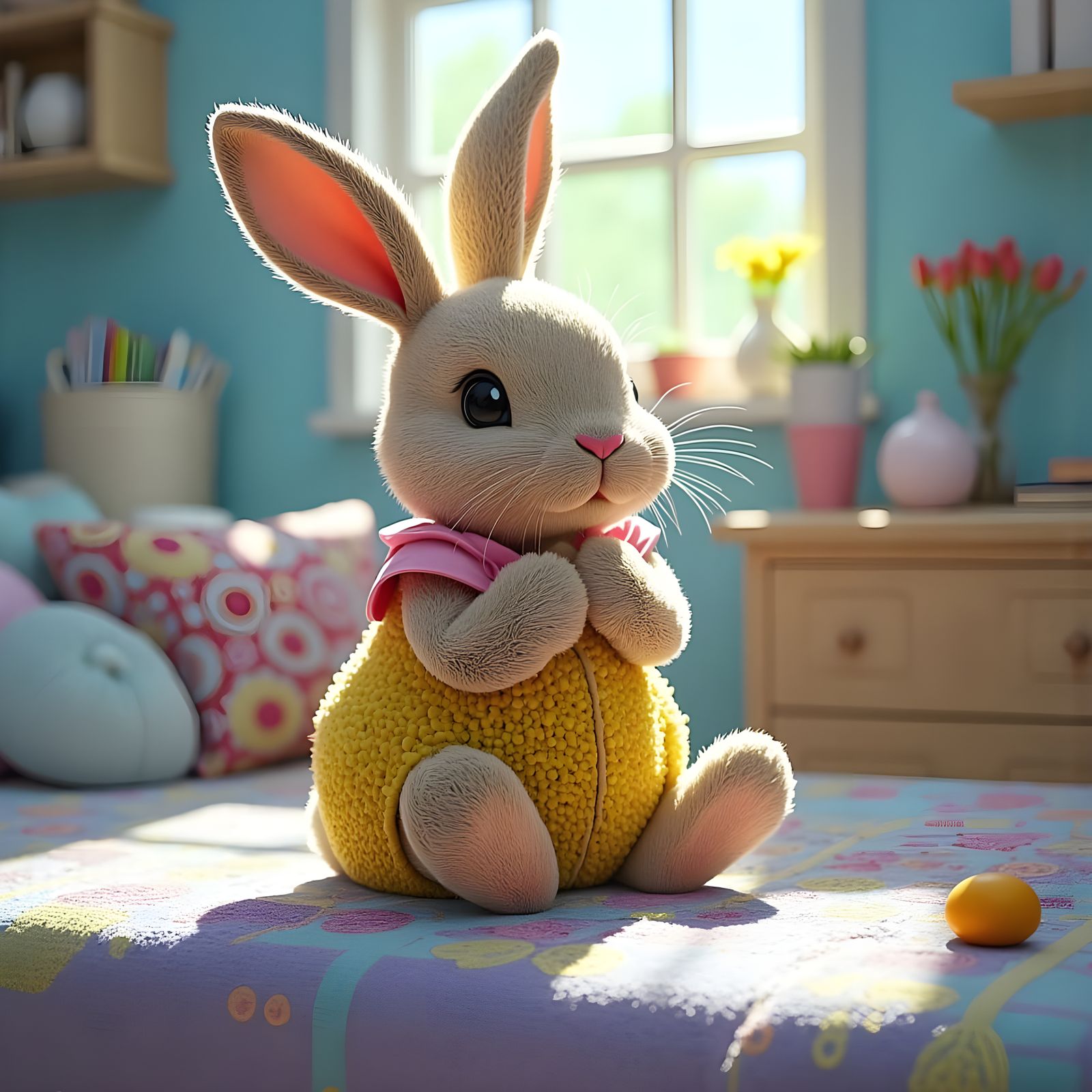 Cute Cartoon Bunny Digital Art