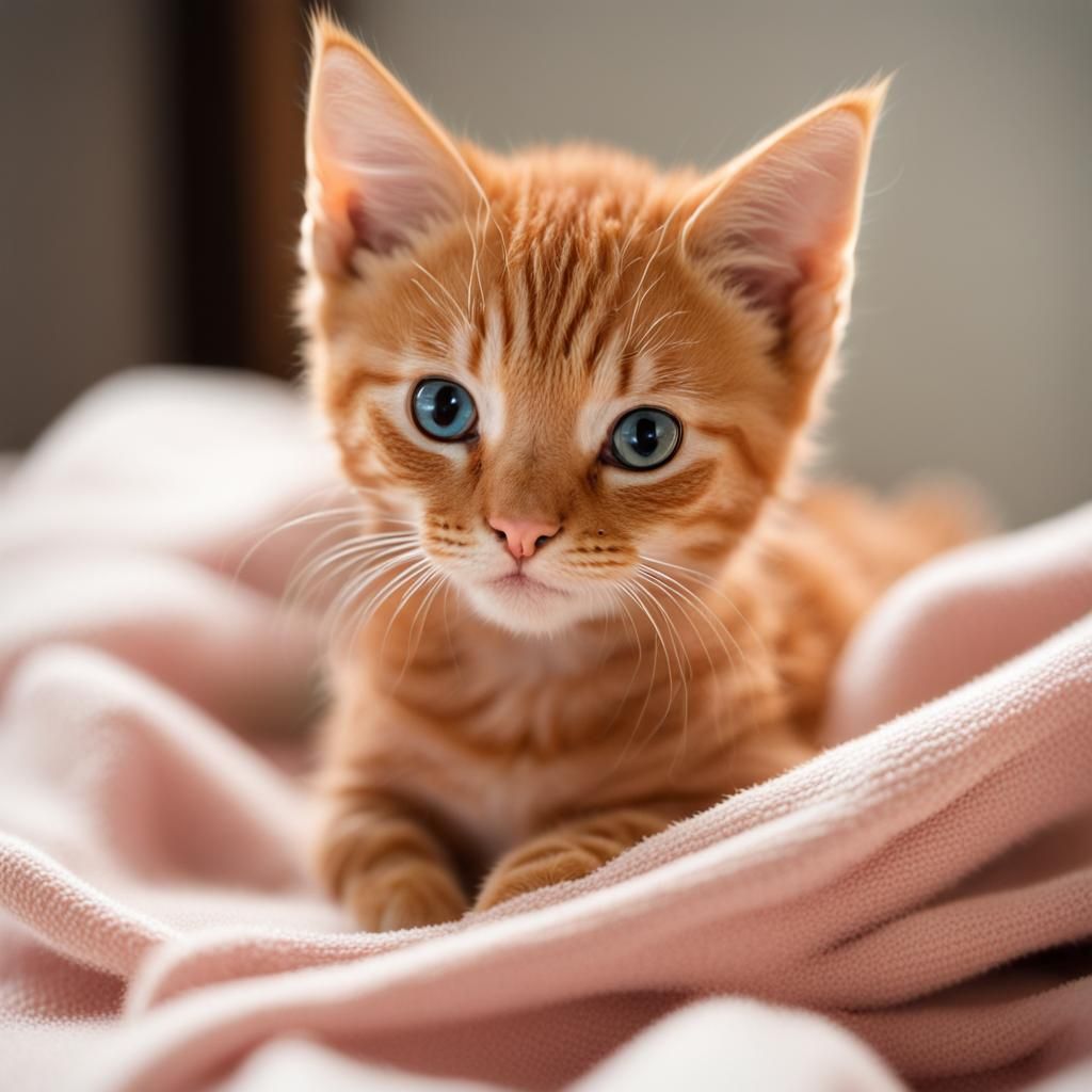 Adorable Red Tabby Kitten Portrait