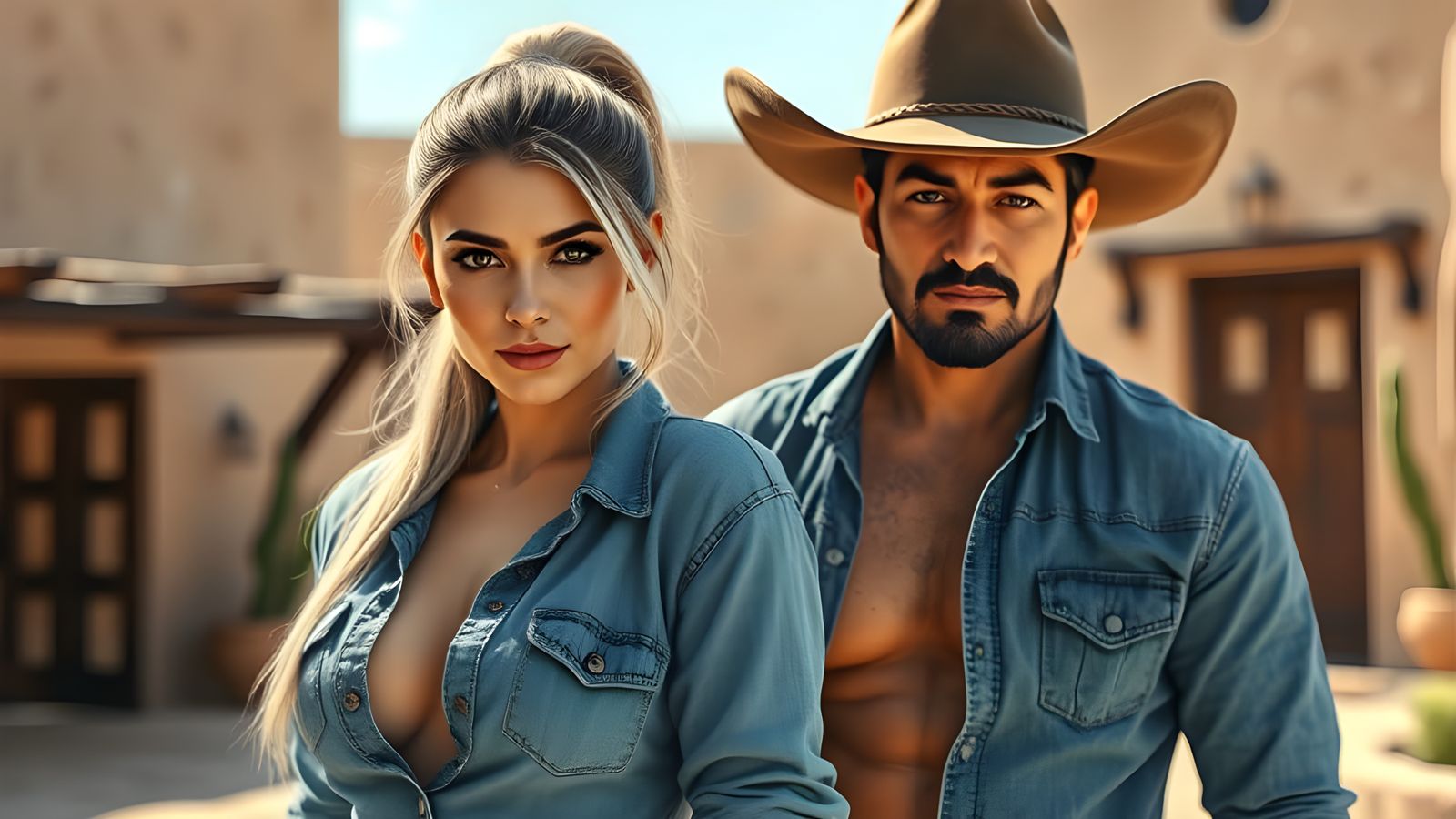 Elegant Greek Goddess Meets Rugged Cowboy in Southwestern El...