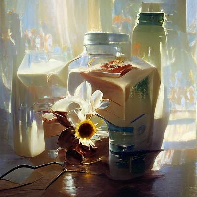 Flowers in Milk: Oil Painting in Gurney Style