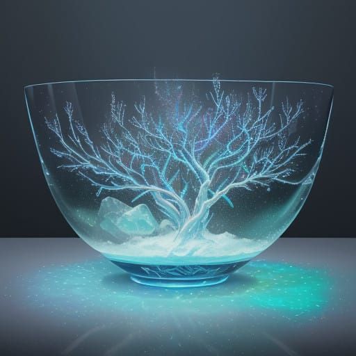 Winter Wonderland Glass Bowl Portrait in Ethereal Light