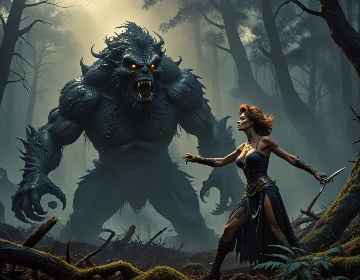 Sophia Loren Dark Fantasy Art in Frazetta Style