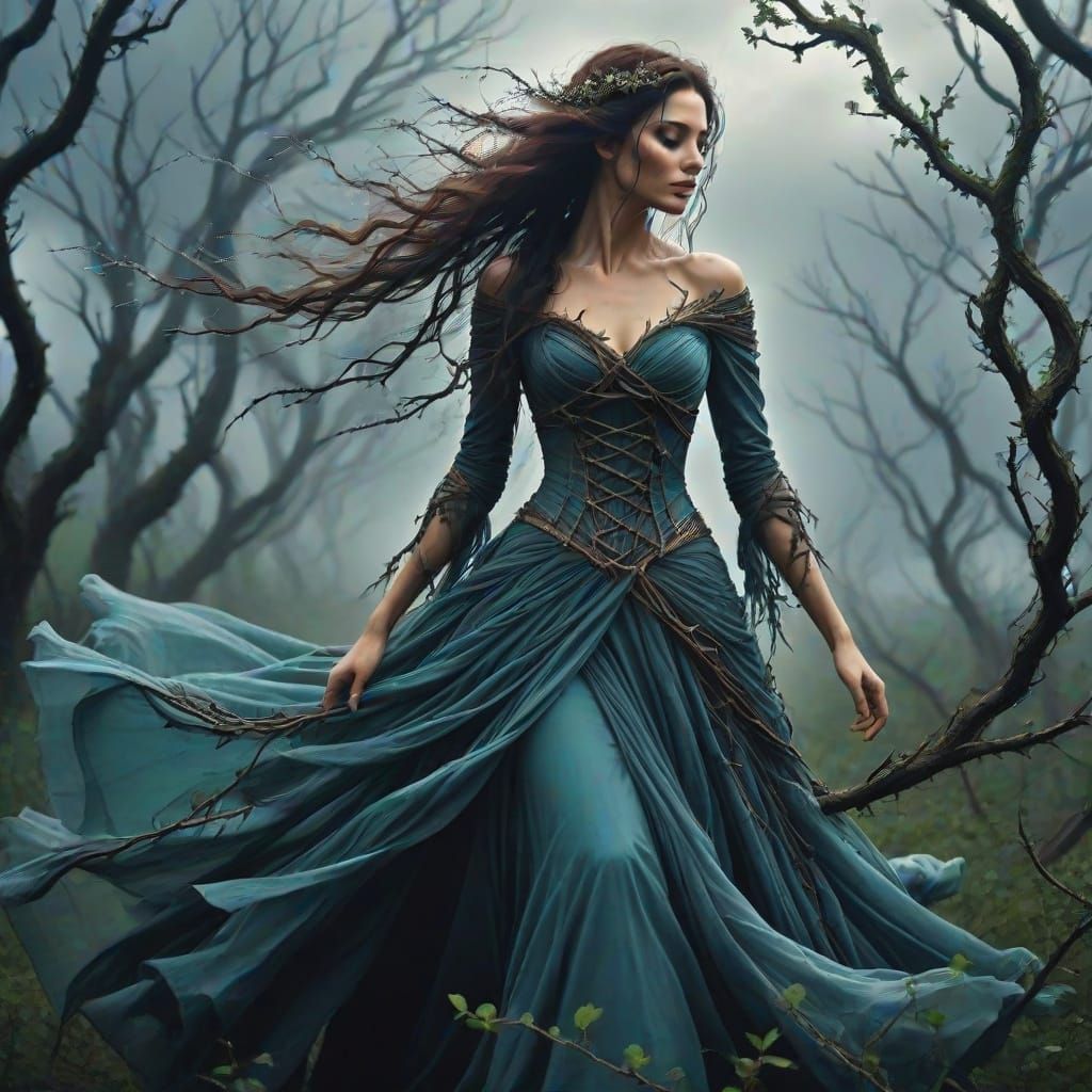 Wind and Bramble: Fantasy Creature in Digital Art