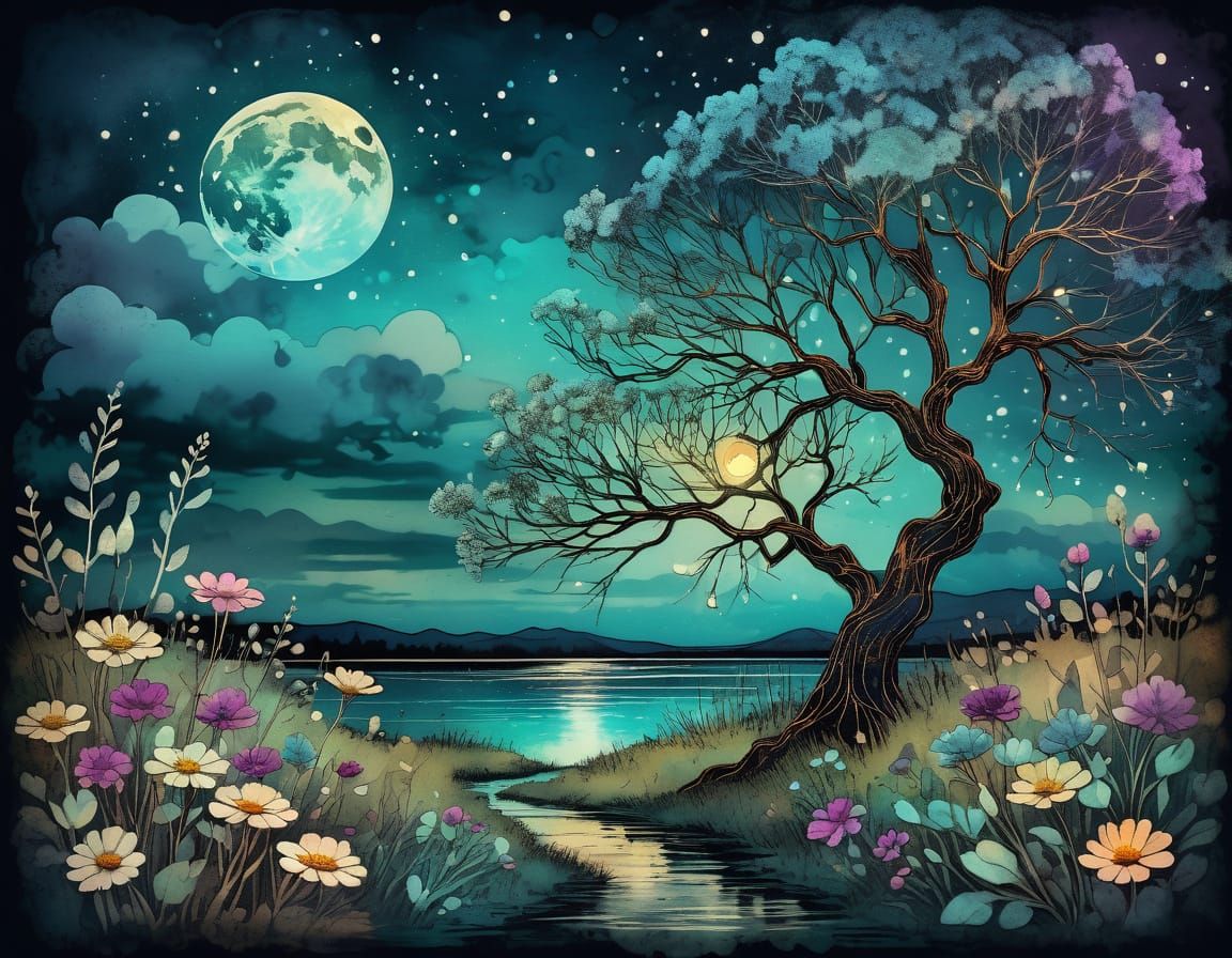 Ethereal Tree of Wonders in Vibrant Colors