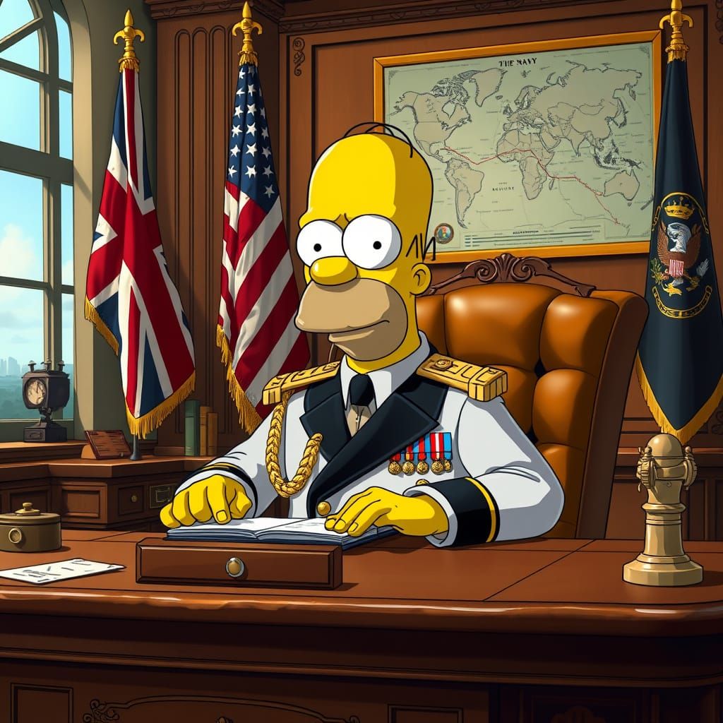 British Admiral Homer Simpson Resigns as US Fleet Admiral