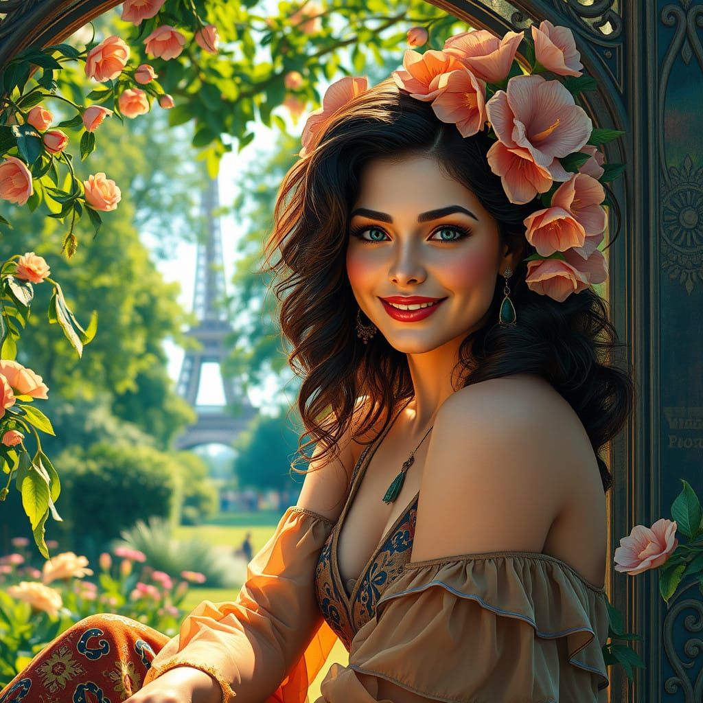 Parisian Goddess in Art Nouveau Splendor