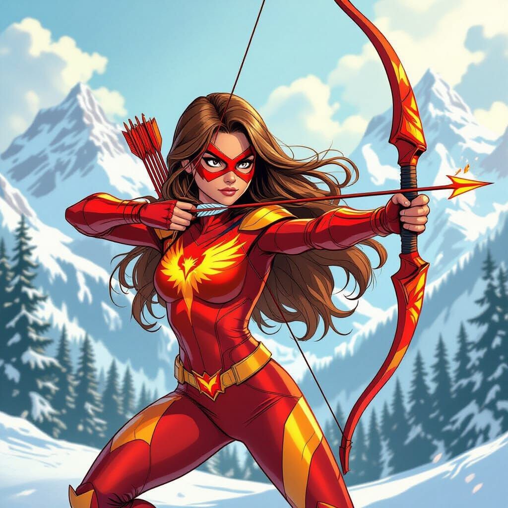 Phoenix Superhero Girl in Canadian Wilderness