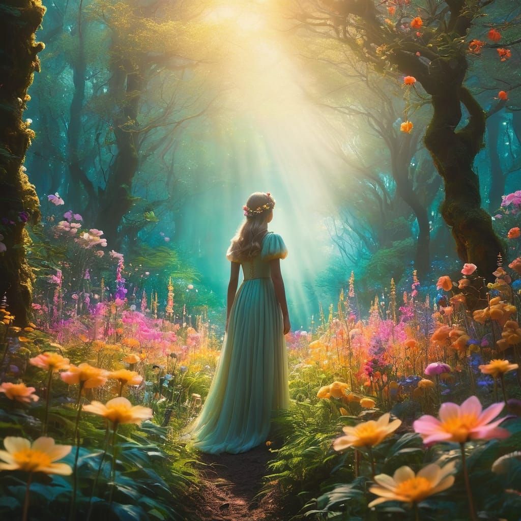Enchanting Forest Person in Dreamy Pastel Art