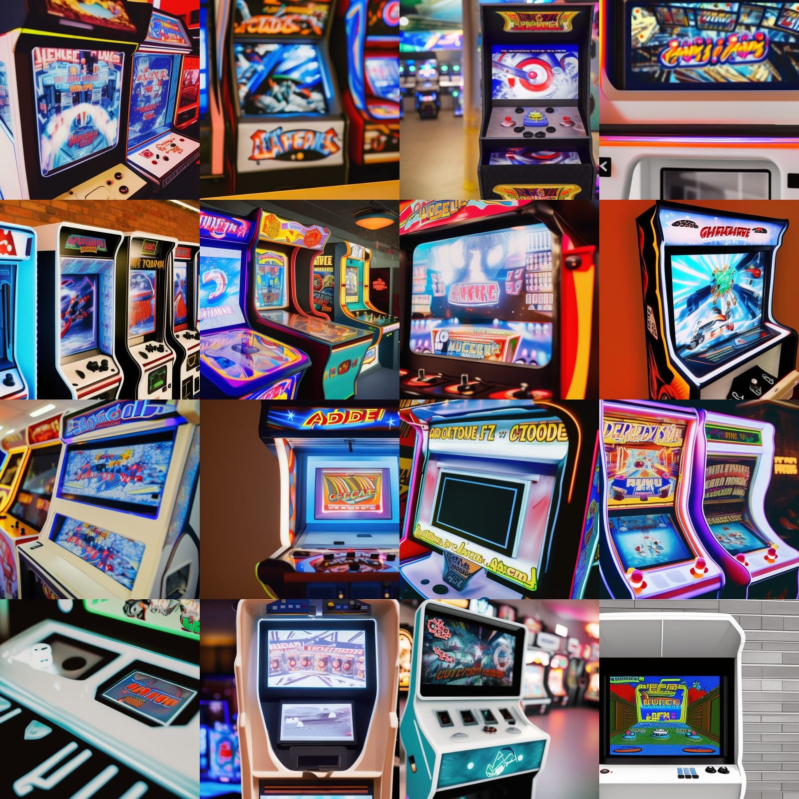 Arcade Machine with White Screen Close-Up