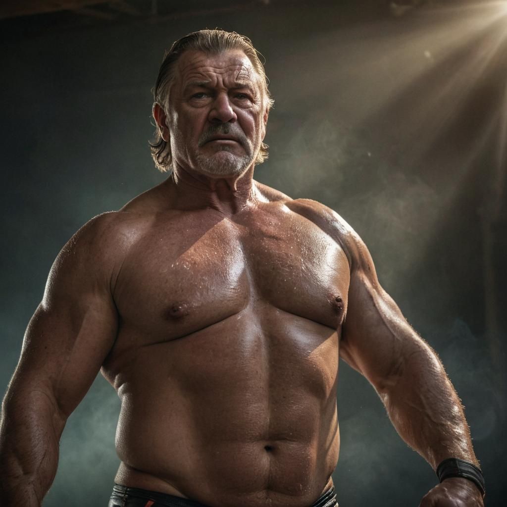 Powerful Lithuanian Wrestler in Hyperrealistic Photo
