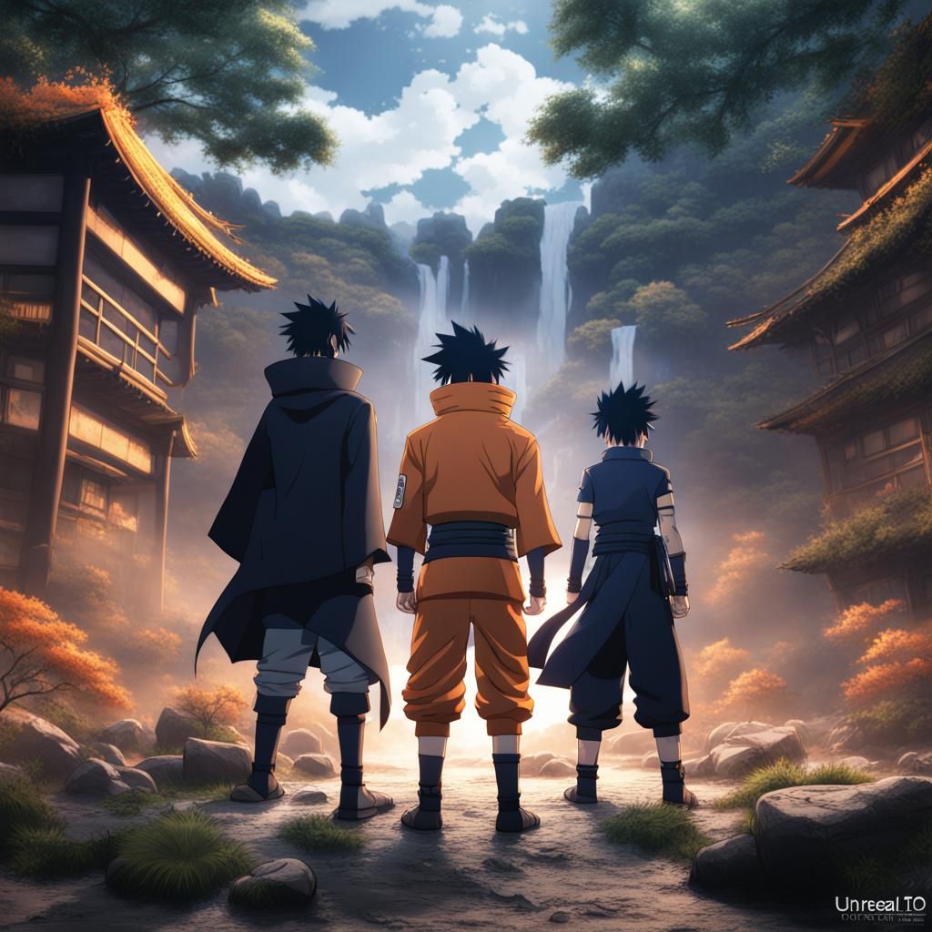 Naruto and Sasuke: Detailed Matte Painting