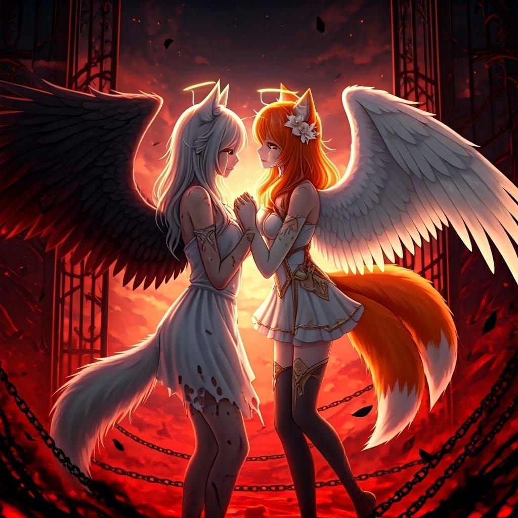 Anime Wolf Girl's Descent at Heaven's Gate