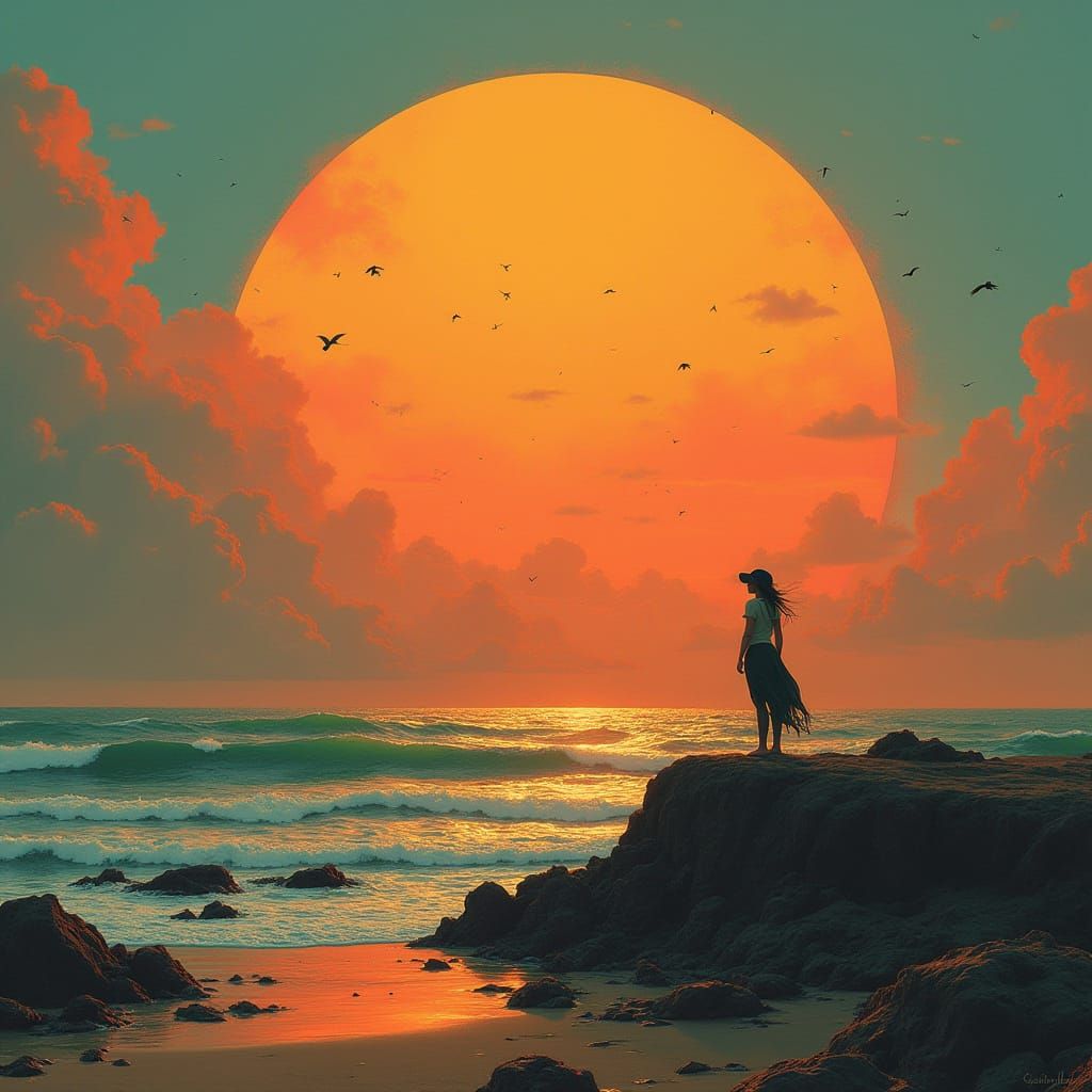 Sunset Gaze: Cinematic Digital Matte Painting