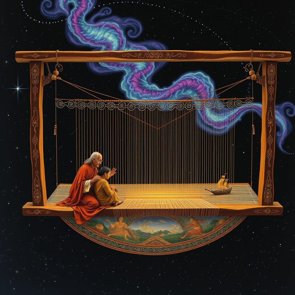 Celestial Loom Weaves Mythical Threads Across Time and Space