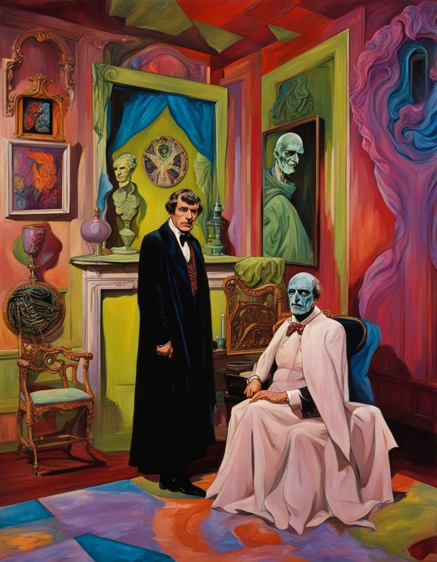 Dr. Phibes Portrait in Colorful Room