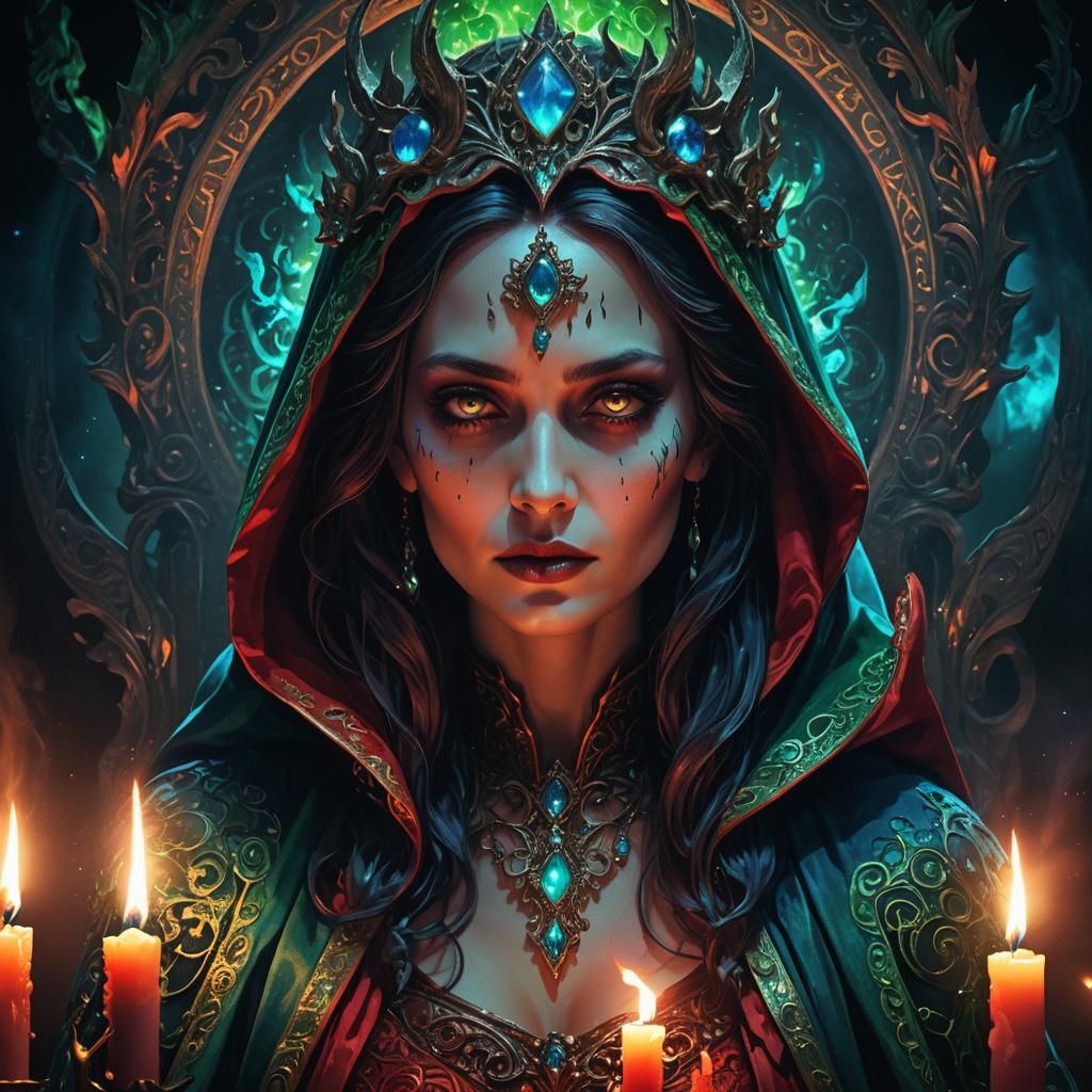 Goddess of the Underworld in Dark Fantasy Digital Art