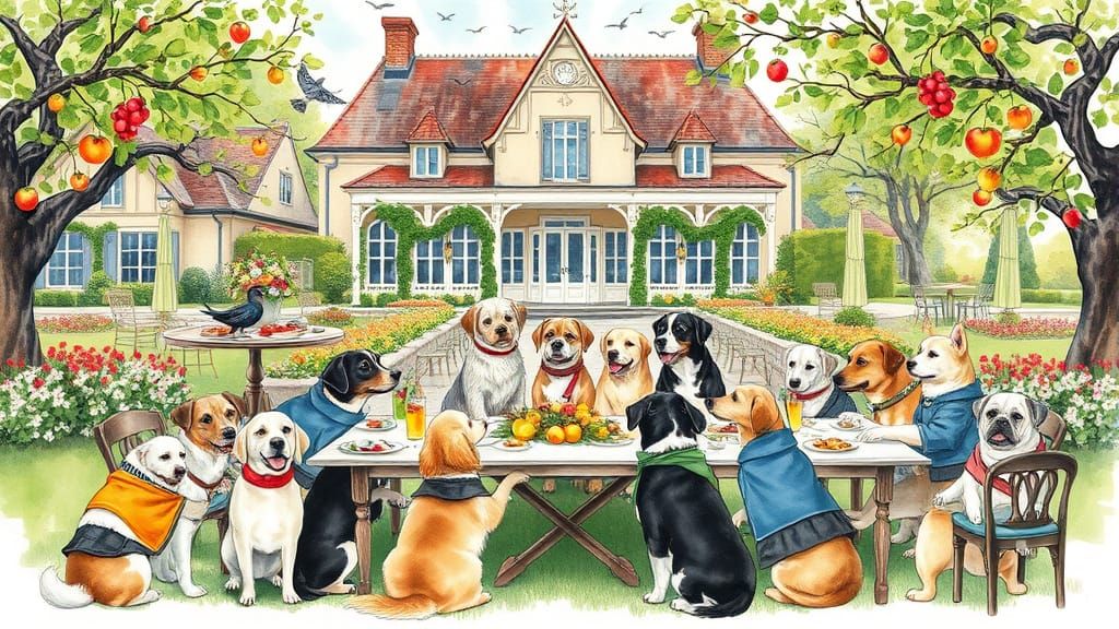 Charming Springtime Garden Party in Sumi-E Style