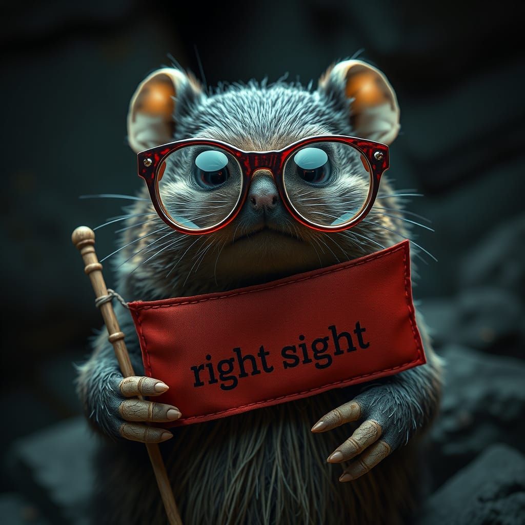 Mole Advocate with Glasses in Hyperrealistic Style