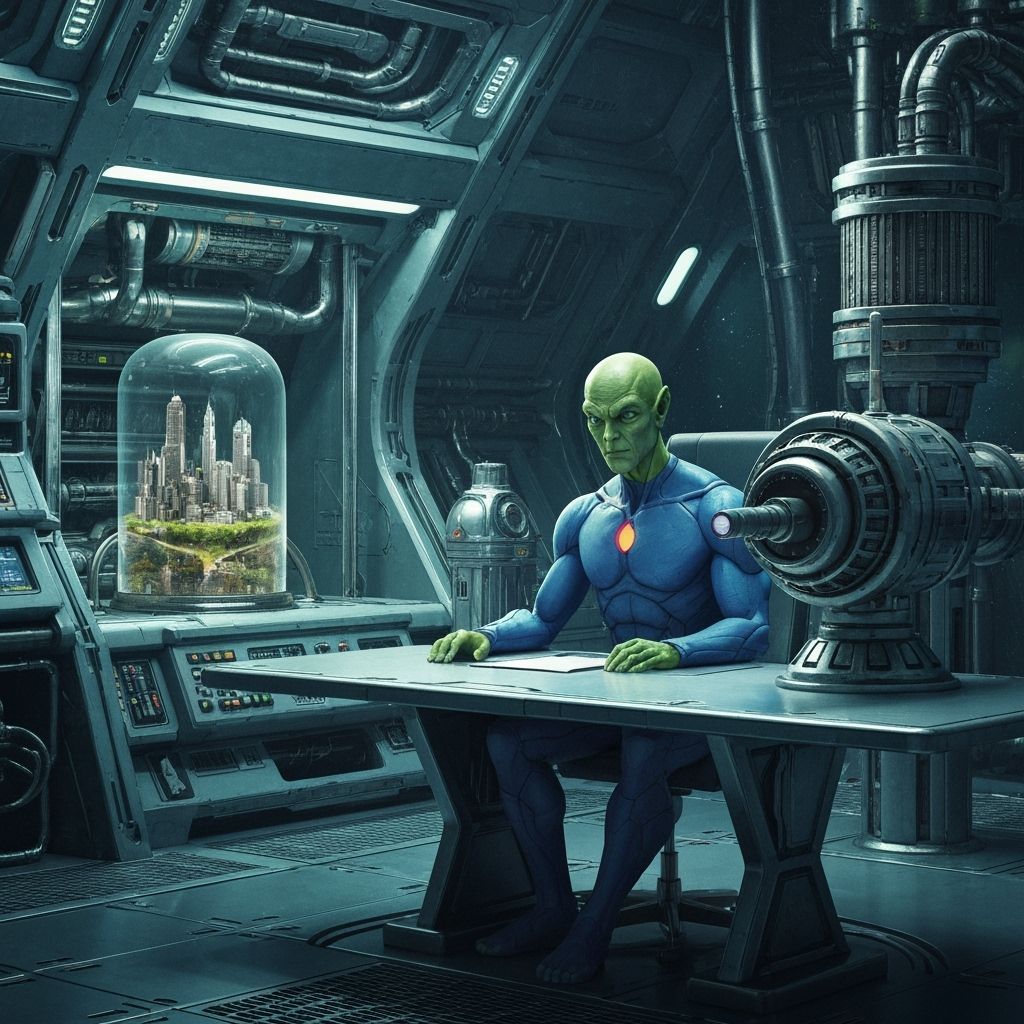 Brainiac's Spaceship Command Center with Kandor