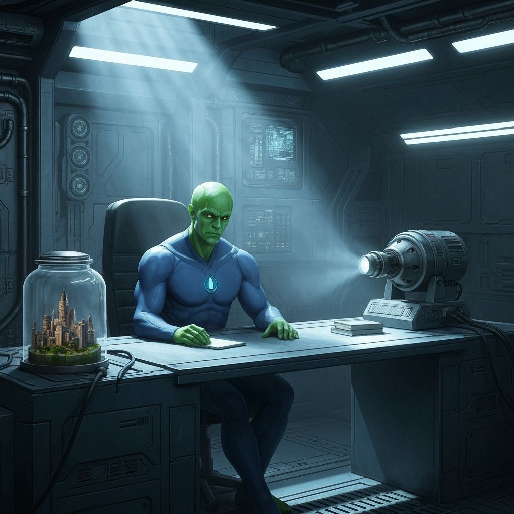 Brainiac's Spaceship Hideout with Kandor City