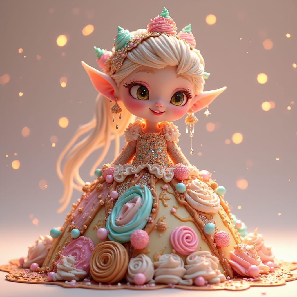 Elf in Candy Gown Inspired by Genshin Impact