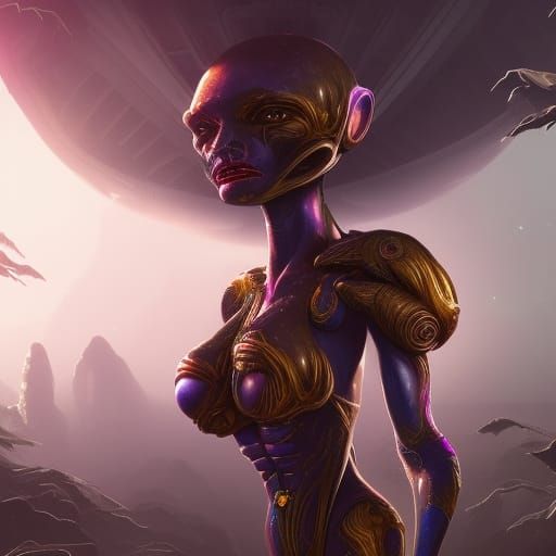 Detailed Alien Wife in Fantasy Concept Art