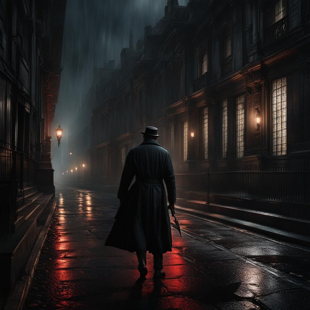 Dark Academia: Man with Knife in Hyperrealistic Style